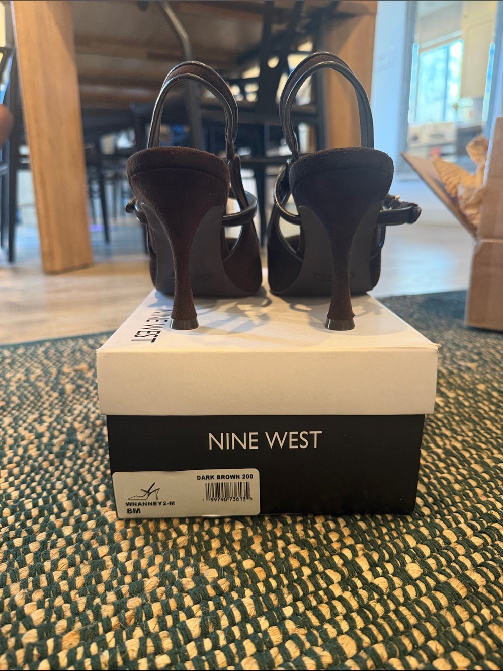 Nine West Brown Pointed-Toe Slingback Heels - Picture 3 of 5